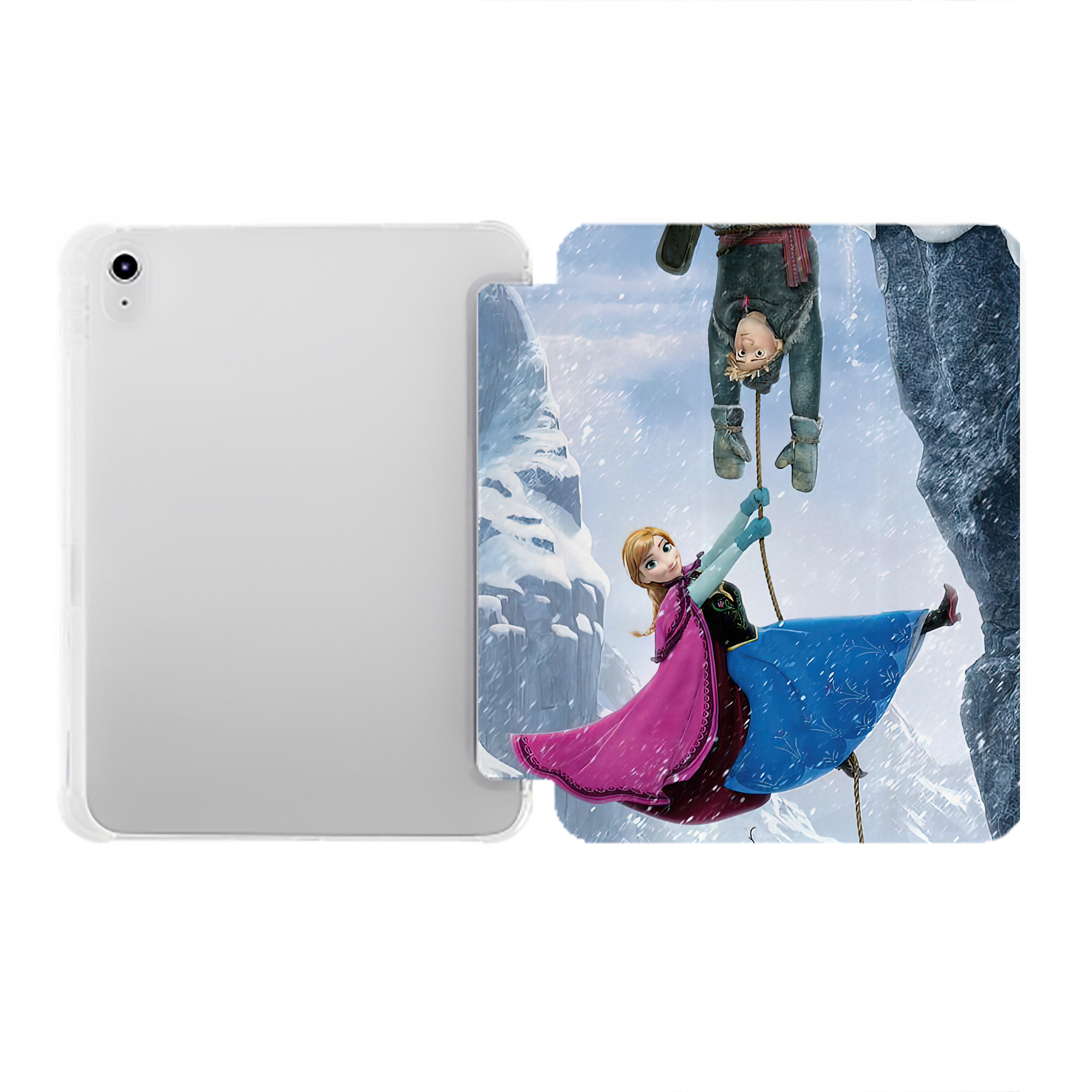（画像用） アナと雪の女王 アンナ エルサ Frozen Anna Elsa IPad ケース ペン収納付き 三つ折りスタンド PUレザー×シリコン 対応機種9.5/10.5/10.9インチ